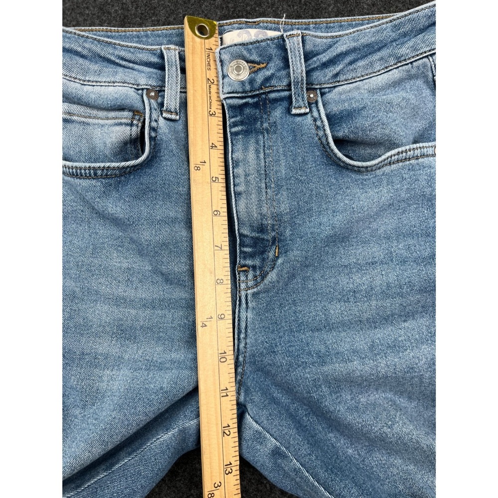 We The Free Free People Skinny Jeans Light Wash Raw Hem Blue Denim Womens 28 - Picture 6 of 9